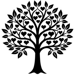 beautiful tree silhouette vector  illustration