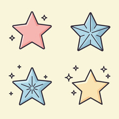 Obraz premium Cute stars in different colors