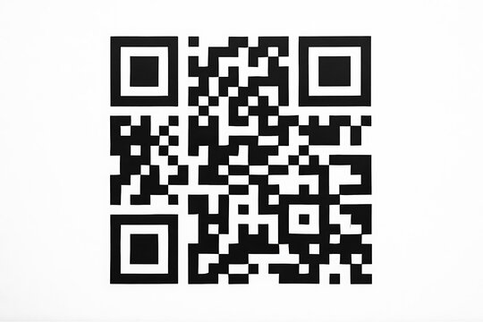 Closeup qr code black and white matrix square technology barcode scanner information abstract pattern digital background