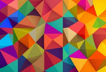 Fototapeta premium Vibrant geometric shapes in urban hues, creating a bold, repeating pattern, textile, visual