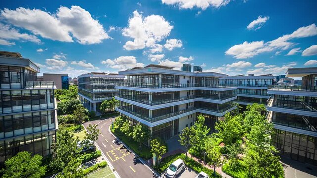 Stunning Modern Architecture Set Against a Bright Sunny Sky 
