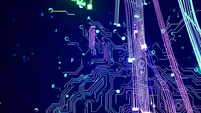 Abstract footage of programming code as technology background