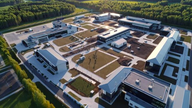 aerial view of the new military Margiris Infantry Battalion campus ground in Siauliai, Lithuania