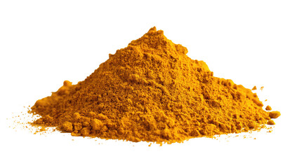 Pile of vibrant, golden-yellow spice powder
