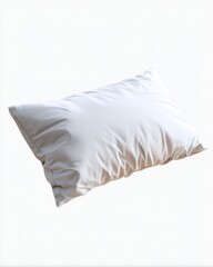 White Pillow Isolated on White Background, Soft Texture.