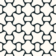 Black and white seamless pattern with arabesques  in a retro style. Vector illustration