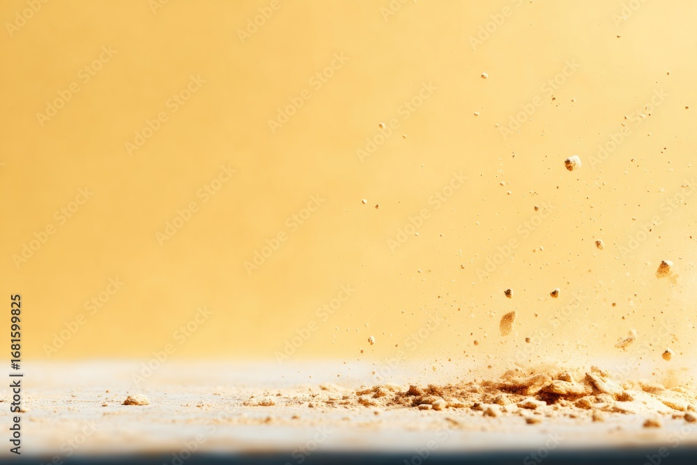 Poster dust particles suspended in air create dynamic scene with warm t