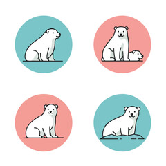 Obraz premium Bears icon set