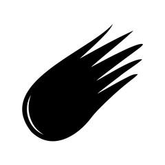 Stylized Silhouette Illustration of a Celestial Comet with a Tail