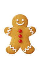 Gingerbread man isolated on transparent background