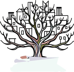 vector tree with roots