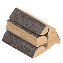 3D rendering illustration of 5 wood logs