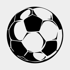Soccer Ball Single Flat Vintage Black Art, Sport Life Ball Isolated Vector Art Design Element Simple Icon Set Graphic