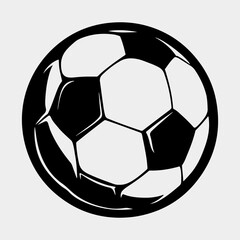 Soccer Ball Single Flat Vintage Black Art, Sport Life Ball Isolated Vector Art Design Element Simple Icon Set Graphic