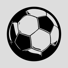 Soccer Ball Single Flat Vintage Black Art, Sport Life Ball Isolated Vector Art Design Element Simple Icon Set Graphic