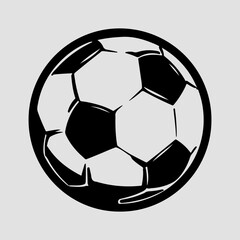 Soccer Ball Single Flat Vintage Black Art, Sport Life Ball Isolated Vector Art Design Element Simple Icon Set Graphic