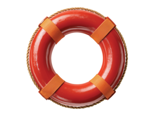 Red and orange life preserver safety at sea summer isolated on transparent White background png
