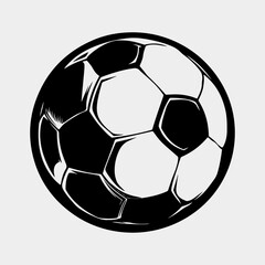 Soccer Ball Single Flat Vintage Black Art, Sport Life Ball Isolated Vector Art Design Element Simple Icon Set Graphic