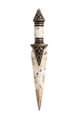 Elegant dagger with intricate detailing and unique gemstone hand