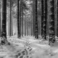 Naklejka premium forest in winter