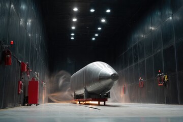 Sleek aerospace prototype in wind tunnel showcases innovative de
