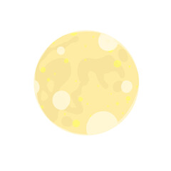 シンプルでかわいい卵のような水玉模様の月のイラスト