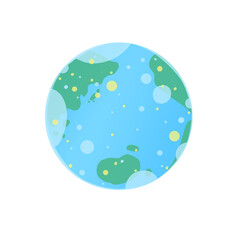 カラフルでかわいい地球のイラスト