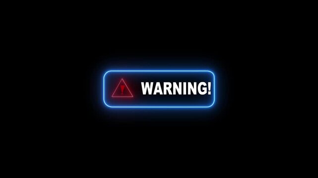 System hacked warning alert concept on transparent background. virus, spyware, scam or Malicious software. Cyber security cybercrime. Motion graphics of warning concept. 4k render video.