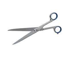 Versatile Stainless Steel Scissors with Blue Handles, Perfect for Crafting, Office, and Home Use