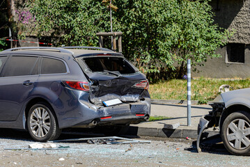 car crash on the road