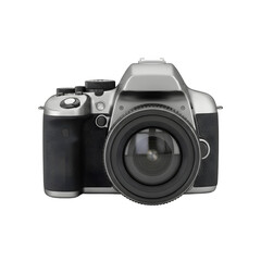 Stylish Digital SLR Camera with Detachable Lens on White Background, Symbolizing Photography, Creativity, and Innovation