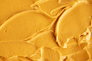 Peanut butter texture. Spread swirl. Organic  food. Healthy creamy paste.