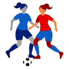 Vector art illustration of a female soccer player