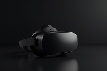 Black VR Glasses on Dark Background