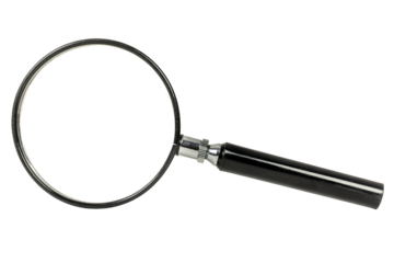 used Magnifying glass with transparent background