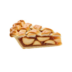 Perfectly Baked Apple Pie Slice, a Comforting Dessert for Any Occasion with a Golden Lattice Top