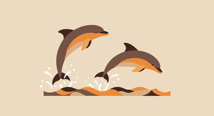Obraz premium Leaping Dolphins (1)