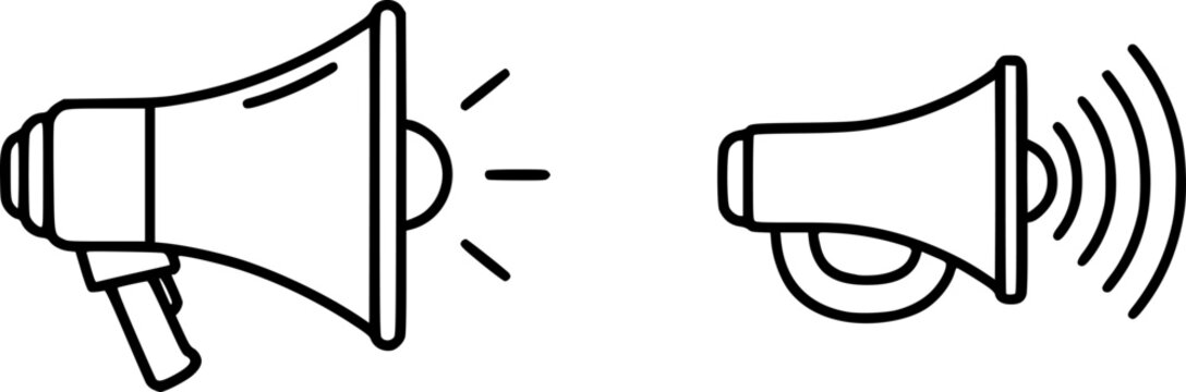 megaphone silhouette, minimal car horn icon vector illustration
