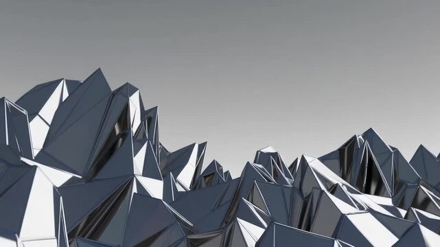 Digital animation of morphing gray mountain ranges in virtual reality training simulation