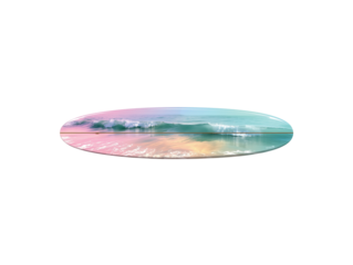 Pastel surfboard summer vibes ready to ride ocean waves isolated on transparent White background png
