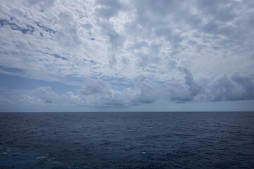 Image of beautiful dramatic cloudscape ocean horizon real not Ai
