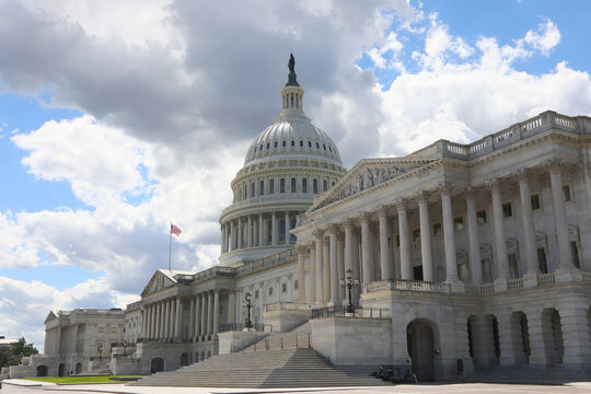 Washington, DC, USA - August 26, 2025: U.S. Capitol Building, home to Congress stands majestically on Capitol Hill Its striking Neoclassical dome is a symbol of American democracy