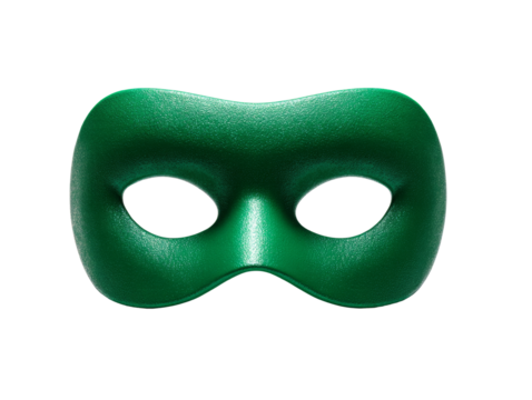 Emerald Guardian Masquerade A Verdant Visage of Mystery with Isolated Aura and Transparent Backdrop
