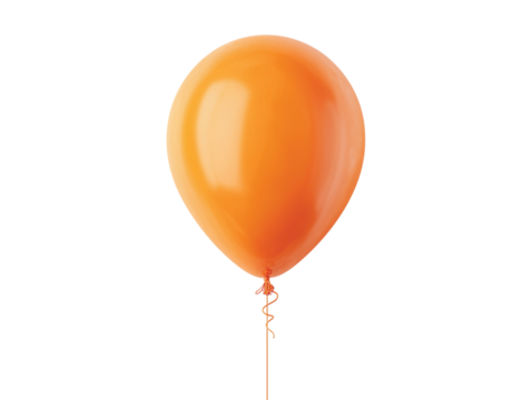 orange balloon isolated on transparent White background png - Powered by Adobe