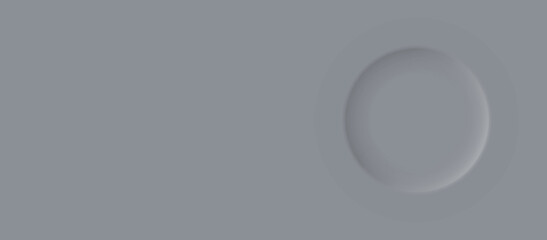 Gray background with a soft round shape with shadows, creating a minimalist aesthetic with smooth textures, an abstract 3D stand or podium for a cosmetic product, copy space.