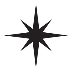 Simple Eight Point Star Silhouette for Design and Creative Projects