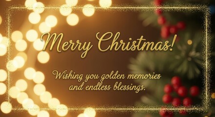 Merry Christmas Wishing you golden memories and endless blessings