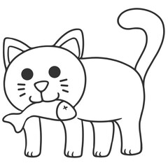 black outline cat illustration