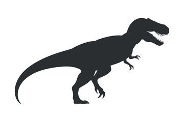Tyrannosaurus Rex Silhouette Stance on Transparent Backdrop for Prehistoric Illustrations and Educational Resources