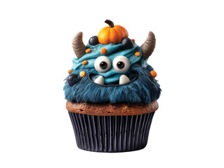 Cupcake Halloween Monster Topped isolated on transparent White background png